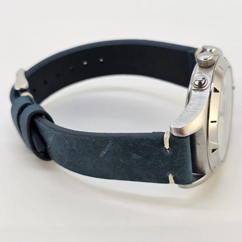 VTG Timex Expedition Ana-Dig Men's Watch 38MM NEW Blue Leather Bands NEW Battery